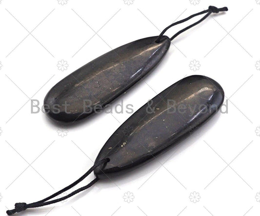 Drop Shape Shungite Pendant for EMF Protection, Shungite Authentic Stone, Healing Energy Pendant, Meditation, Protection,20x60mm, sku#U989