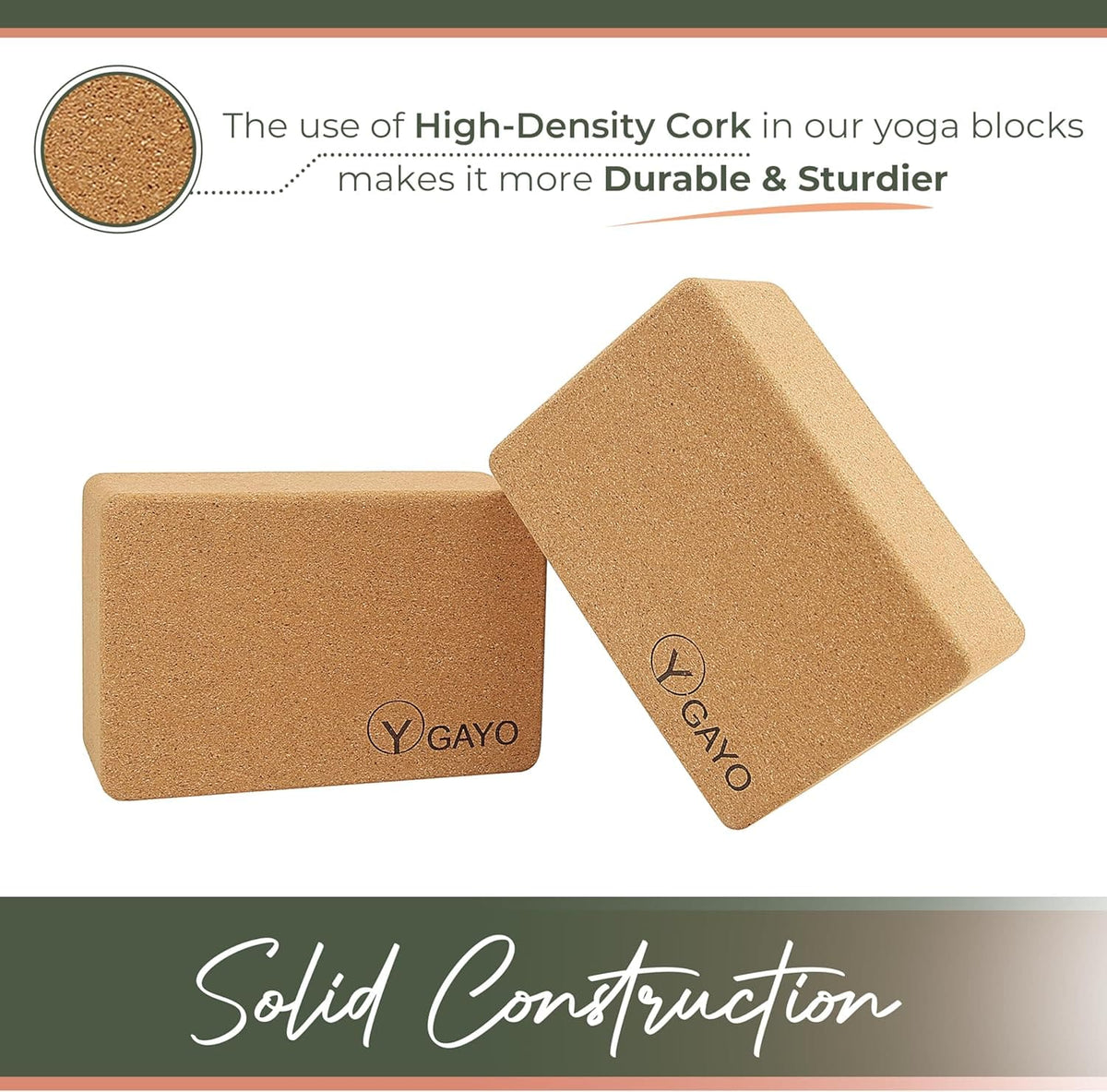 Cork Yoga Blocks (Set of 2) with Strap