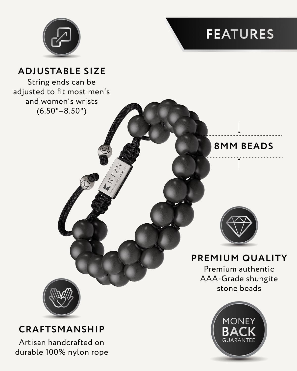 Shungite EMF Protection Bracelet - Morocco