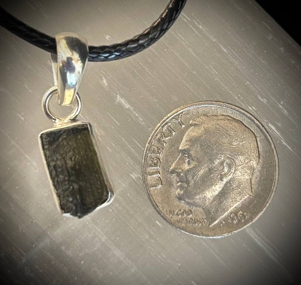 Raw Moldavite Pendant Necklace - Cosmic Transformation