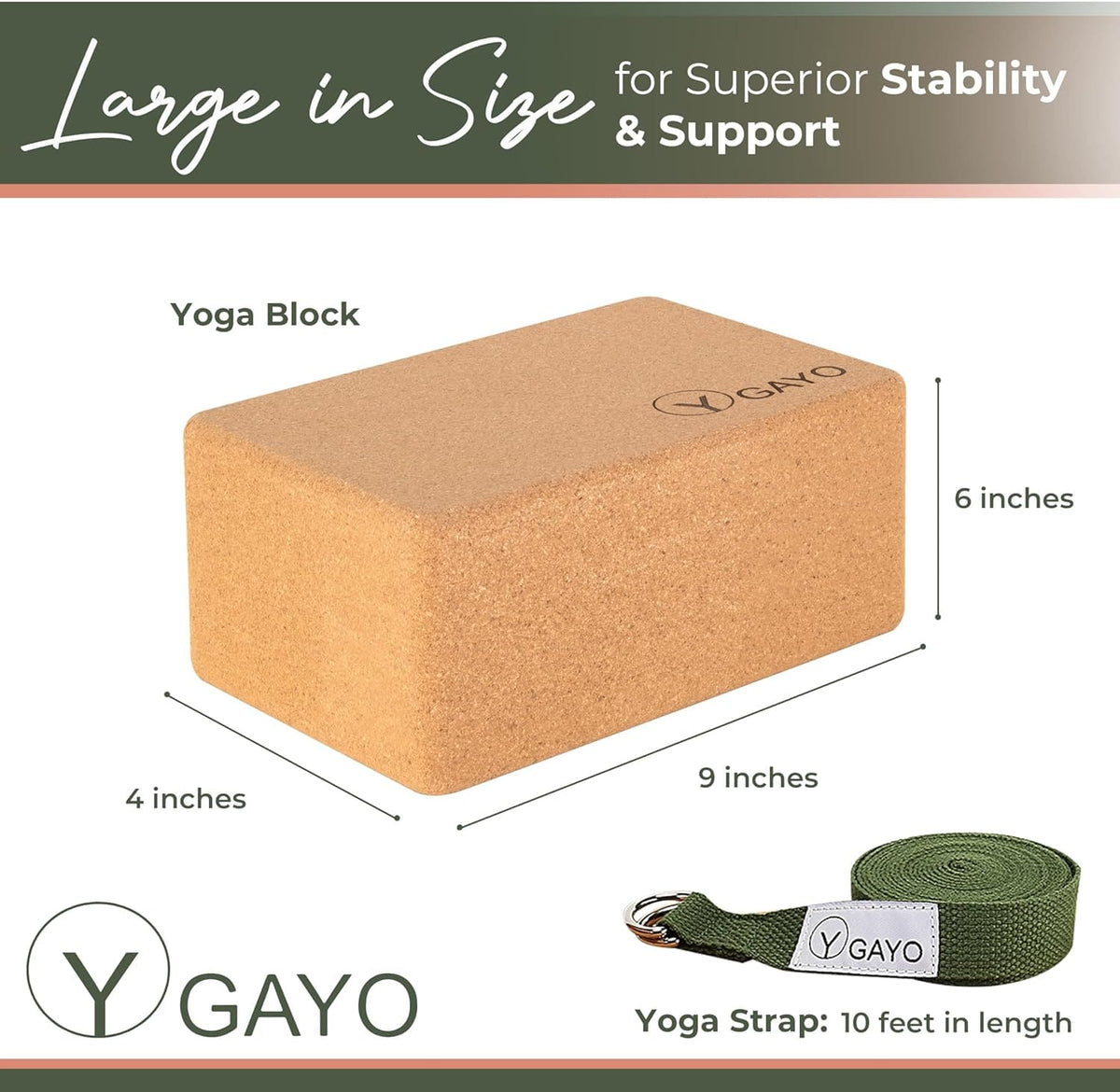 Cork Yoga Blocks (Set of 2) with Strap