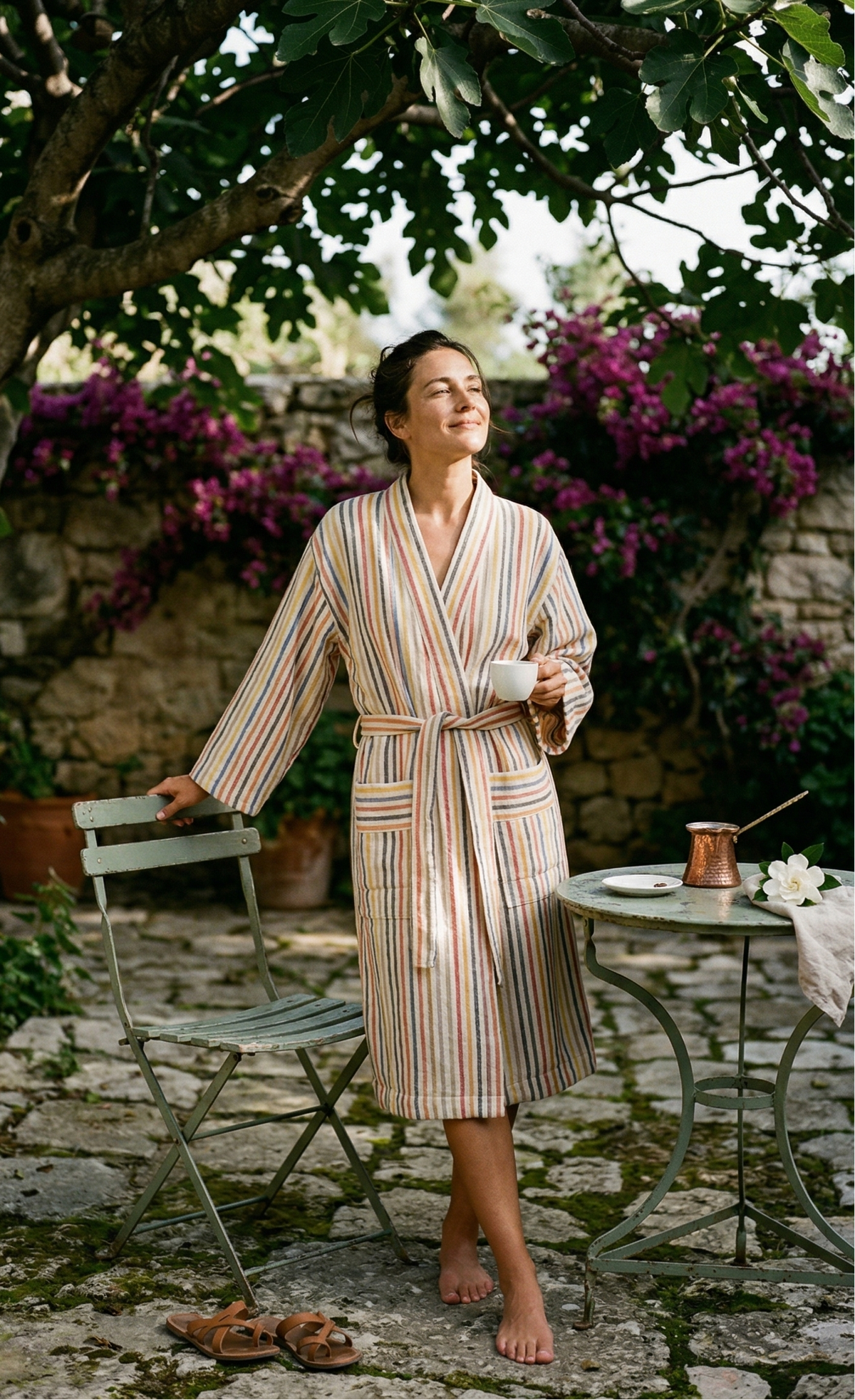 Rainbow Linen Cotton Robe