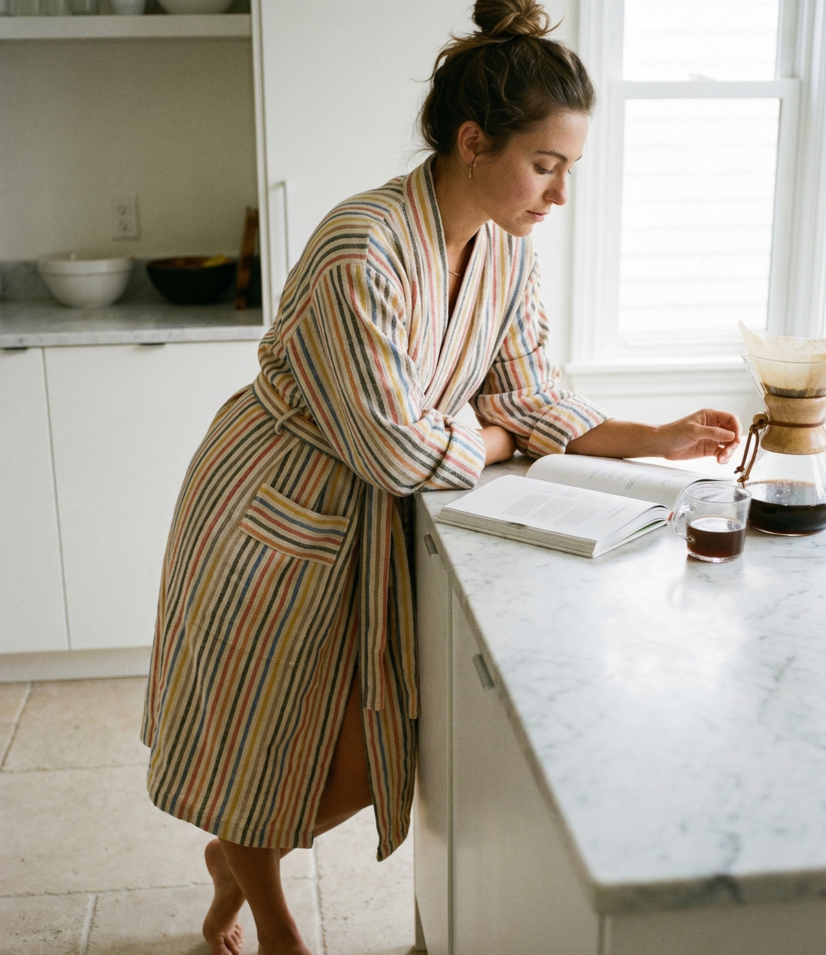 Rainbow Linen Cotton Robe