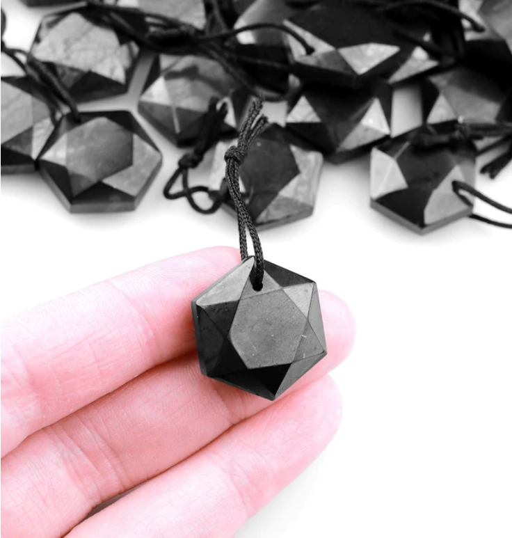 SHUNGITE PENDANTS! HURRY WHILE SUPPLIES LAST! - EMF Protection - Hand Cut Genuine Natural Shungite Pendant High Quality Black Lustrous Gemstone from Russia